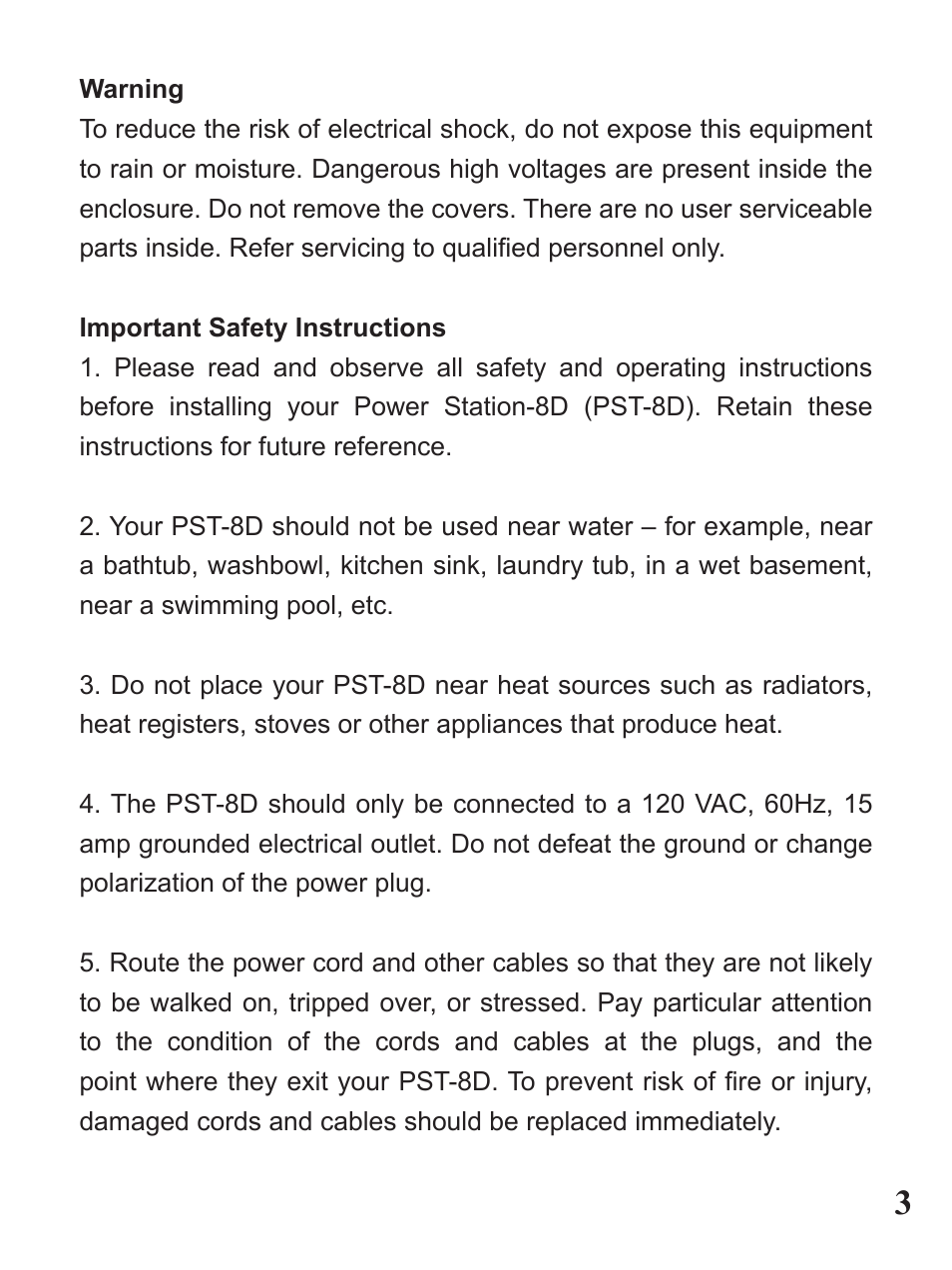 Furman Sound PST-8D User Manual | Page 3 / 36