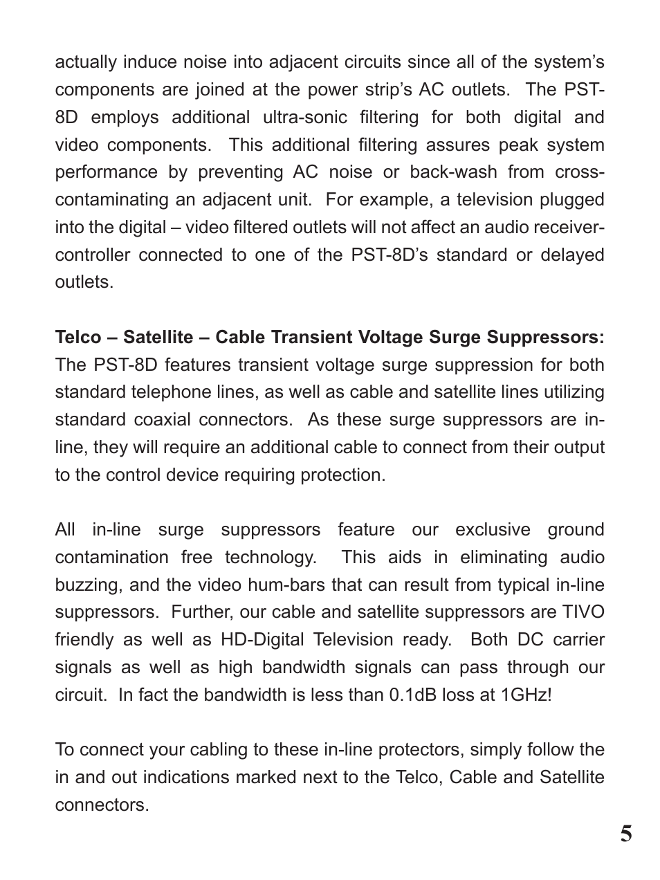Furman Sound PST-8D User Manual | Page 5 / 36