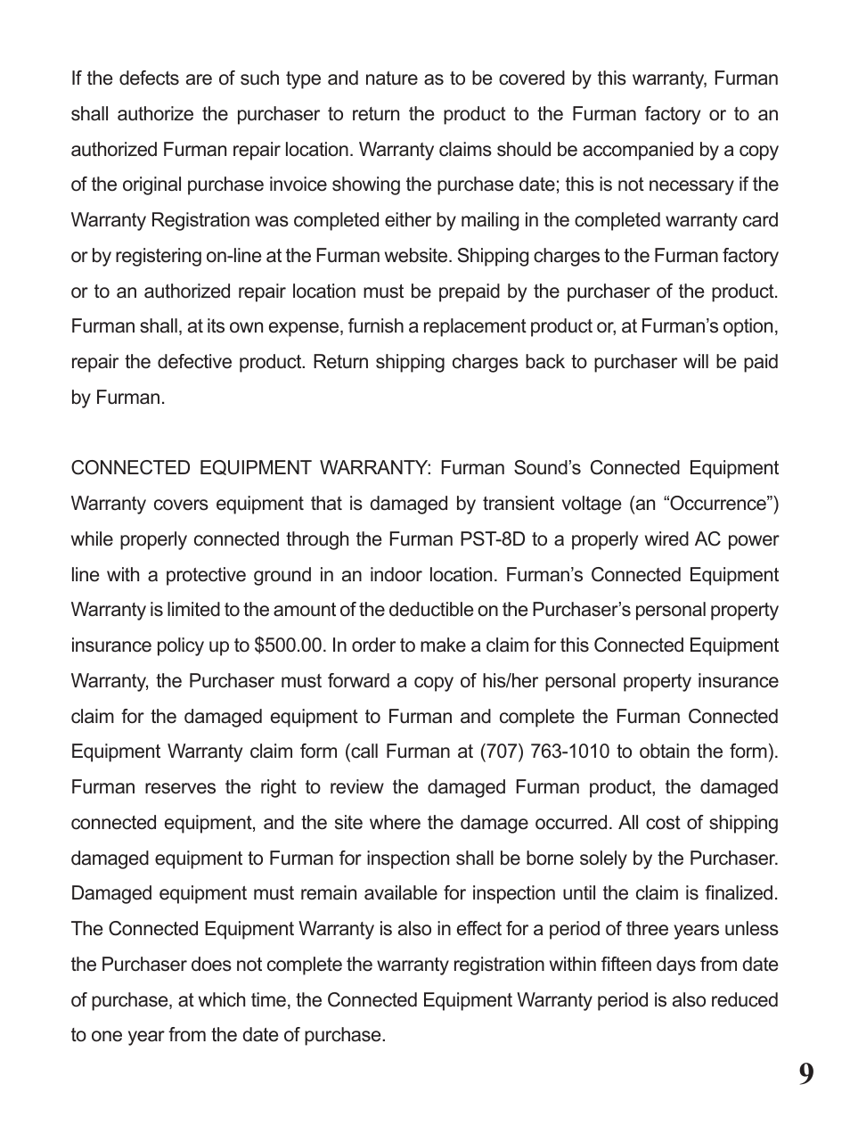 Furman Sound PST-8D User Manual | Page 9 / 36