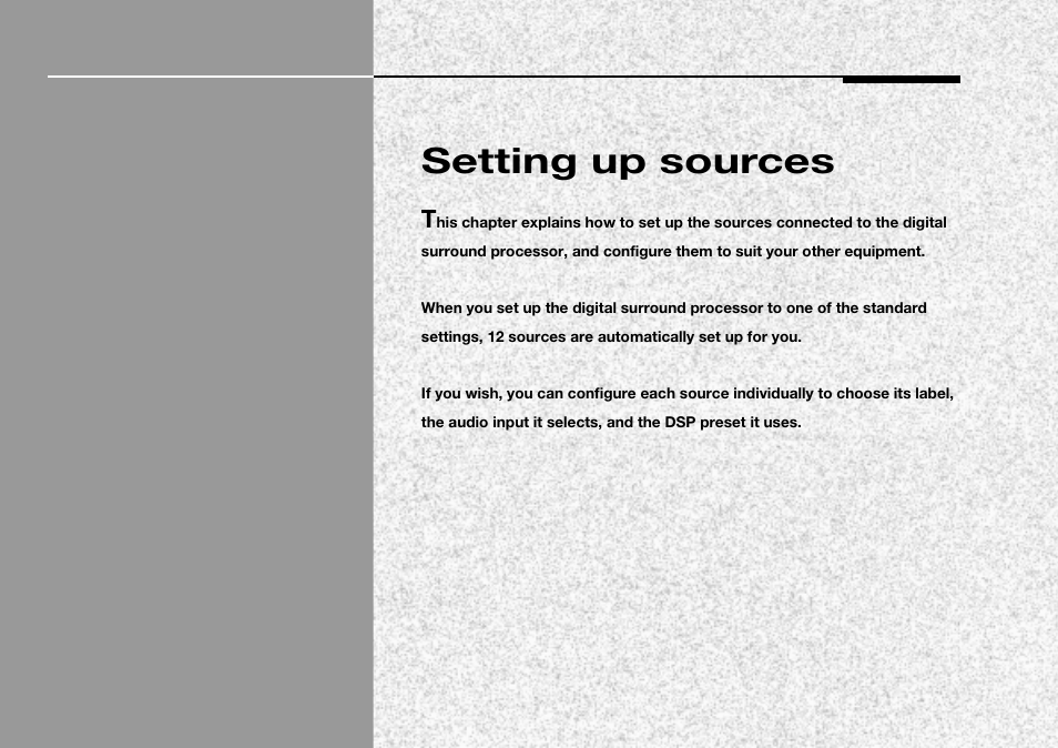 Setting up sources, Setting up, Setting up sources 45 | Meridian Audio 565 User Manual | Page 49 / 66