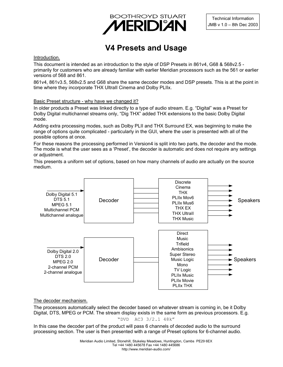 Meridian Audio 861V3.5 User Manual | 4 pages