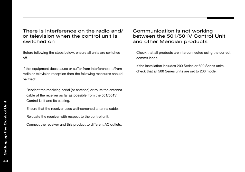 Meridian Audio 501 User Manual | Page 44 / 50