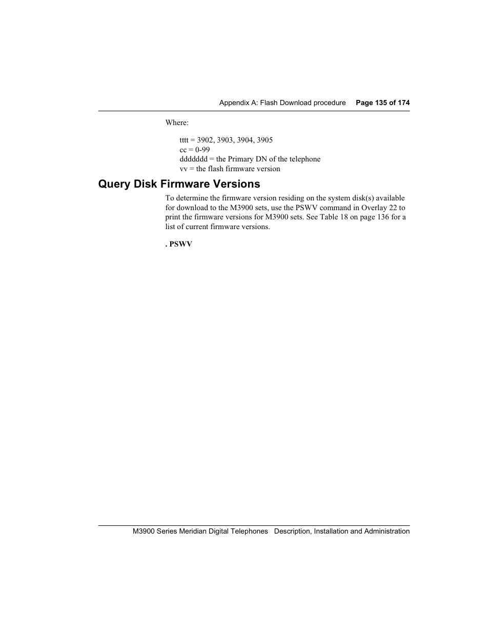 Query disk firmware versions | Meridian Audio M3900 User Manual | Page 135 / 176