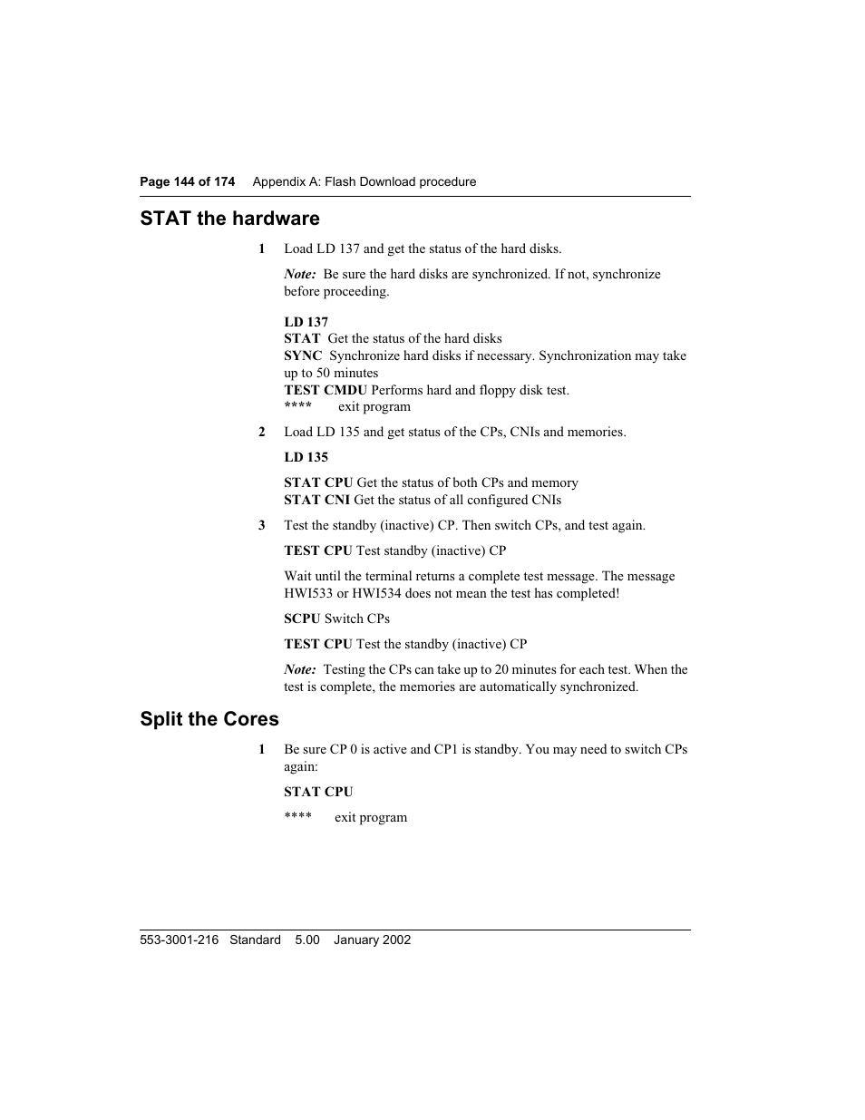 Stat the hardware, Split the cores | Meridian Audio M3900 User Manual | Page 144 / 176