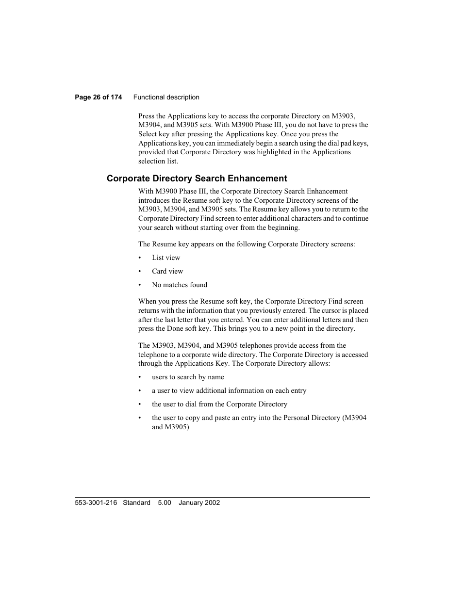 Corporate directory search enhancement | Meridian Audio M3900 User Manual | Page 26 / 176