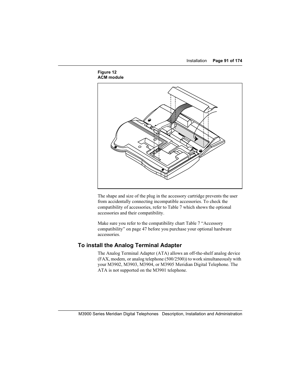 To install the analog terminal adapter | Meridian Audio M3900 User Manual | Page 91 / 176