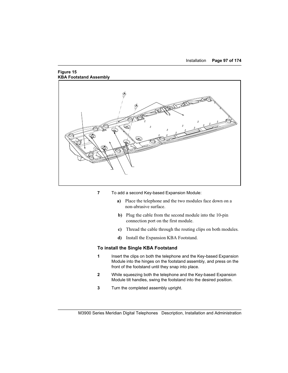 To install the sing le kba footstand | Meridian Audio M3900 User Manual | Page 97 / 176