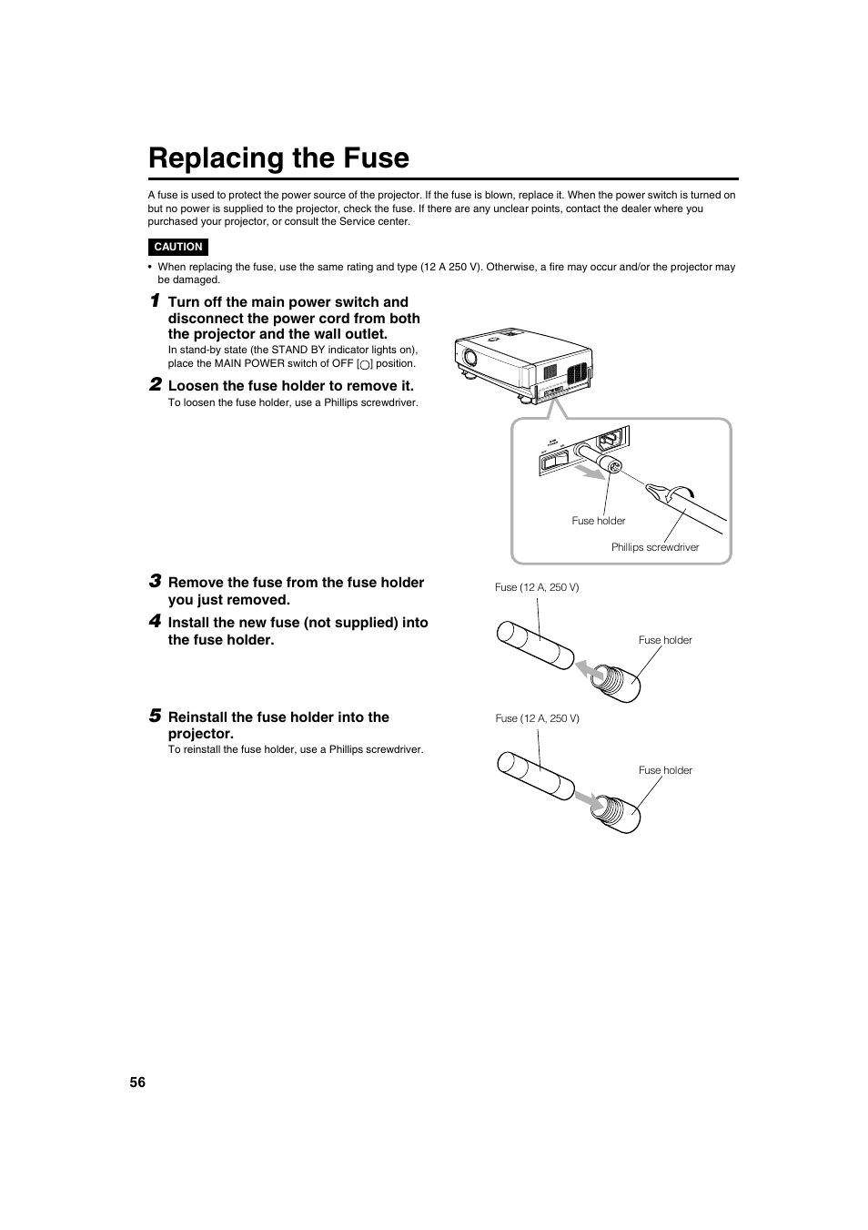 Replacing the fuse | Meridian Audio FDP-DILA2 User Manual | Page 56 / 80