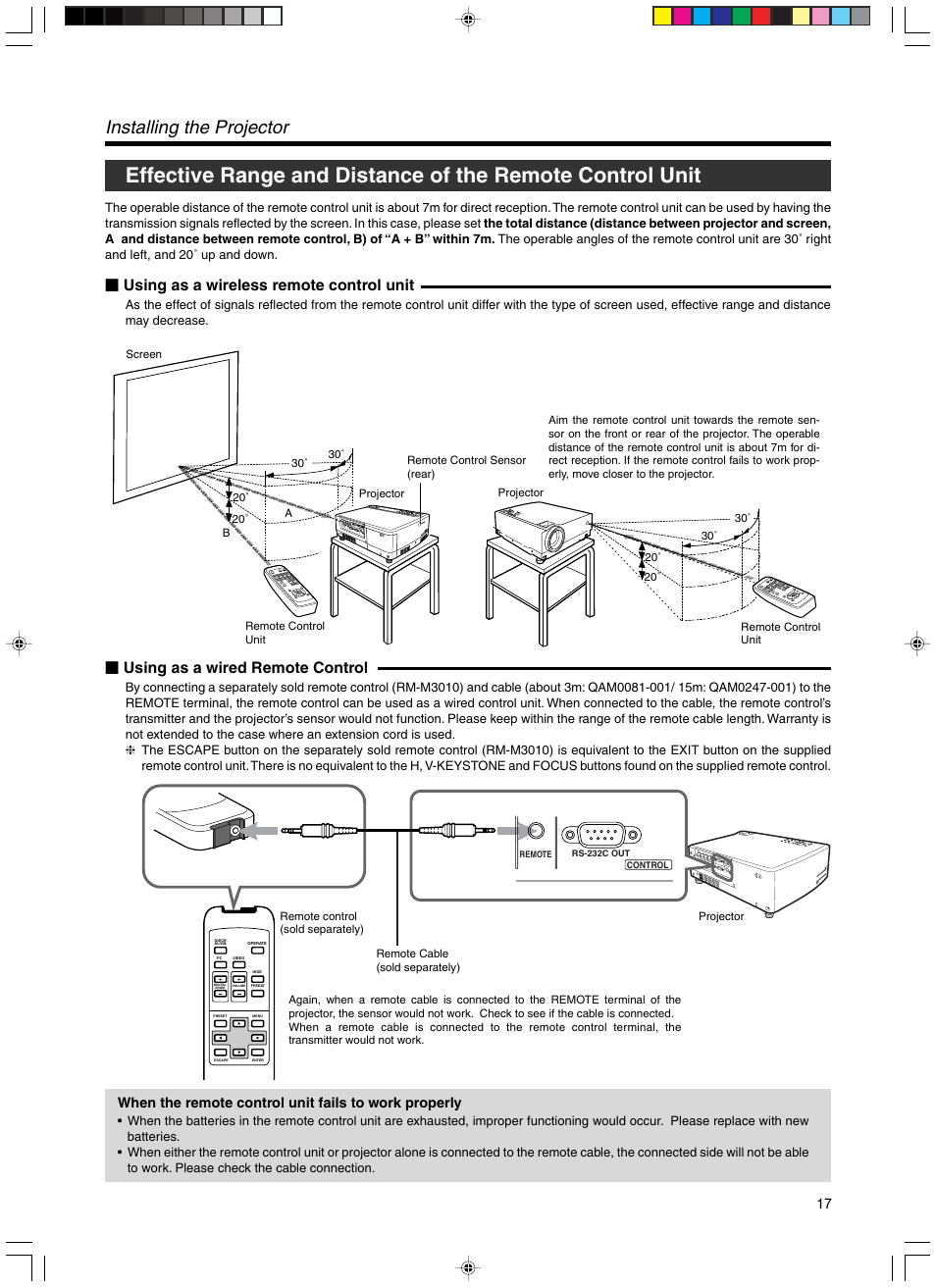 Installing the projector | Meridian Audio FDP-DILA3 User Manual | Page 17 / 57