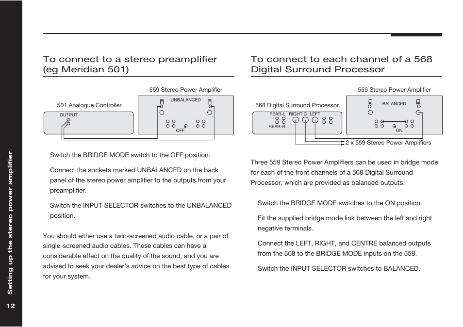 Unpacking, Connecting a source, A 568 digital surround processor | A stereo preamplifier | Meridian Audio Meridian two channel power amplifer 559 User Manual | Page 17 / 27