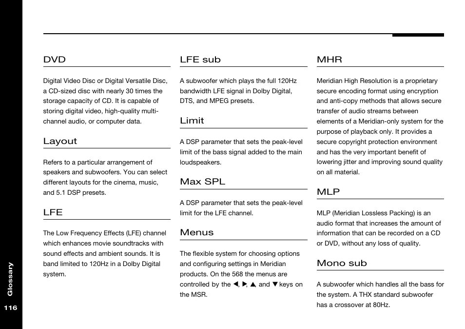 Meridian Audio 568 User Manual | Page 123 / 131