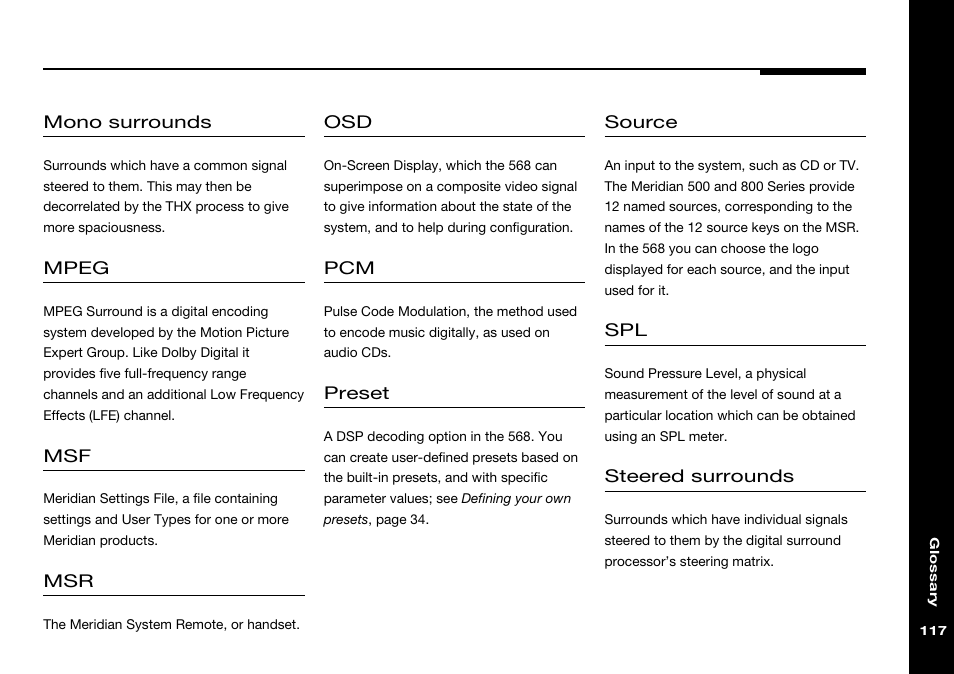 Meridian Audio 568 User Manual | Page 124 / 131