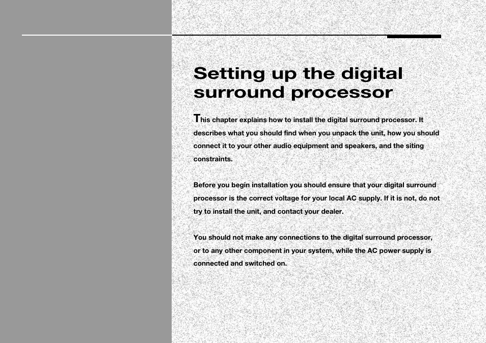 Setting up the digital surround processor | Meridian Audio 568 User Manual | Page 56 / 131