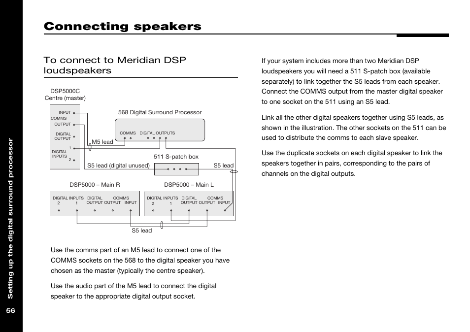 Connecting speakers, Connecting | Meridian Audio 568 User Manual | Page 63 / 131