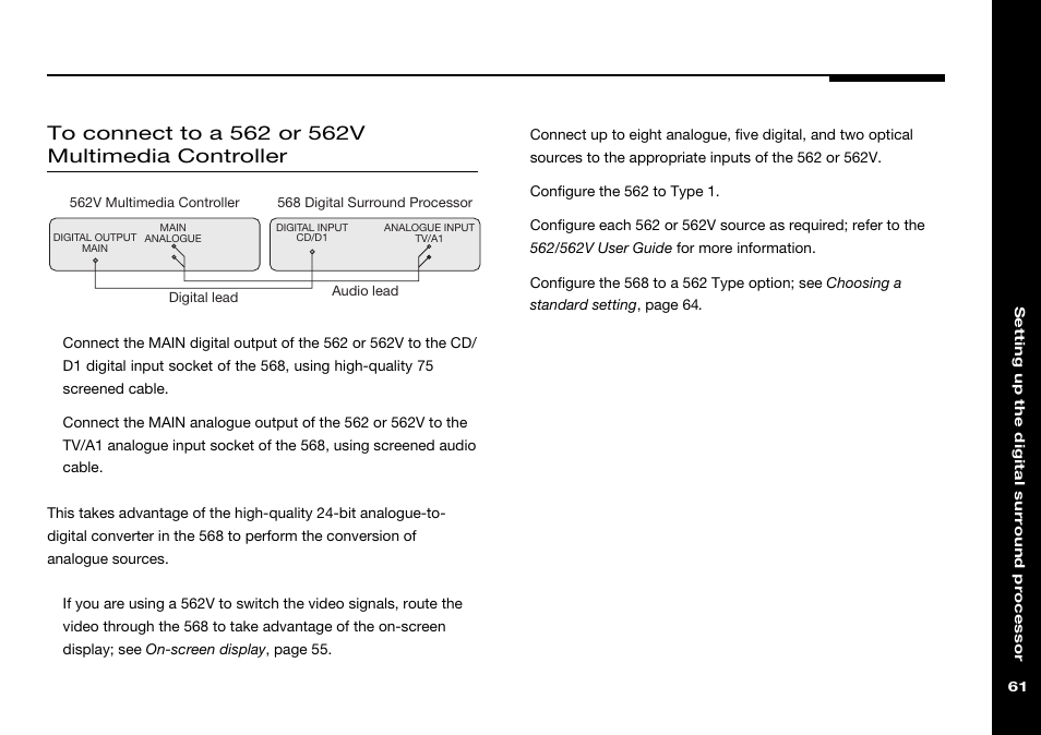 Connecting | Meridian Audio 568 User Manual | Page 68 / 131