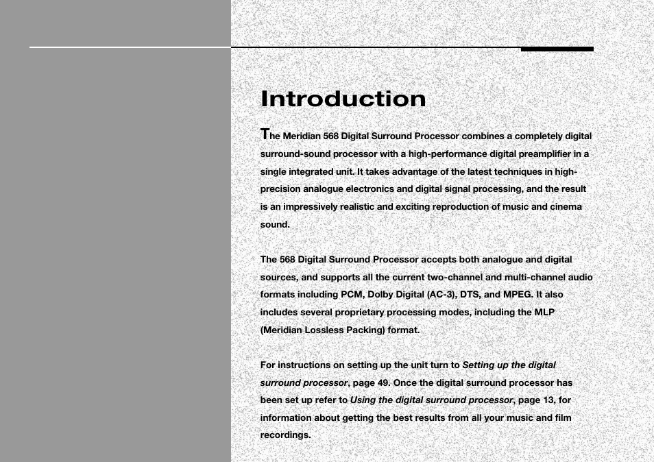 Introduction | Meridian Audio 568 User Manual | Page 8 / 131