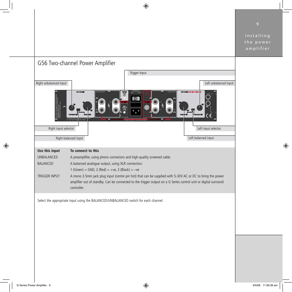 G56 two-channel power amplifier | Meridian Audio G Series User Manual | Page 13 / 32