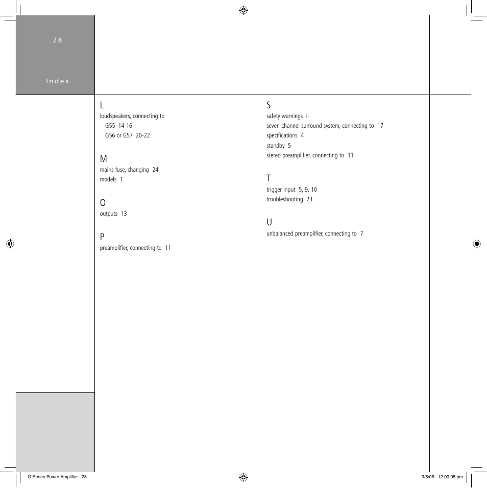 Meridian Audio G Series User Manual | Page 32 / 32