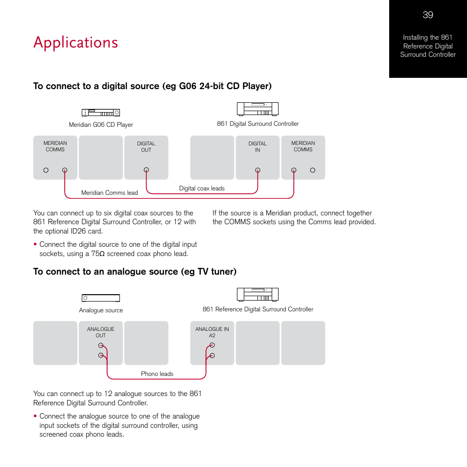 Applications | Meridian Audio 861 User Manual | Page 43 / 62