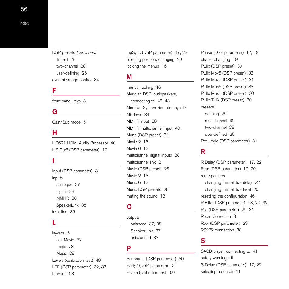 Meridian Audio 861 User Manual | Page 60 / 62