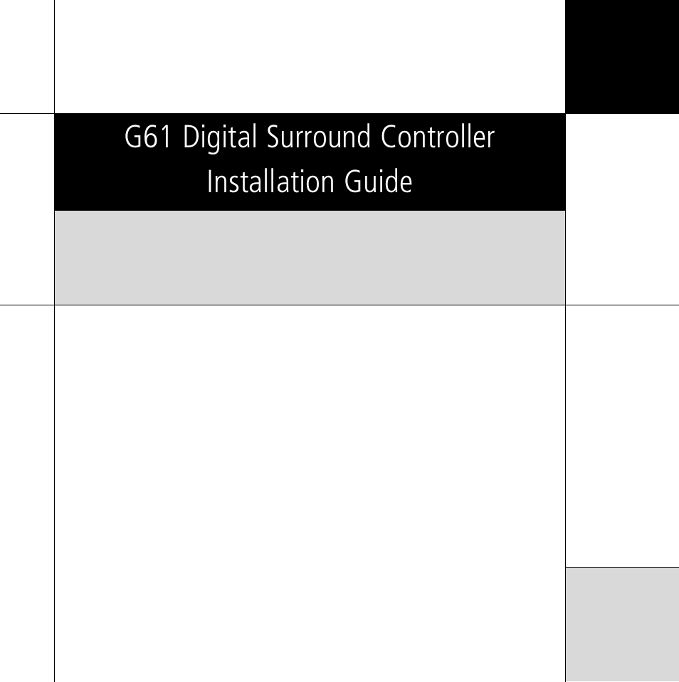 Meridian Audio Digital Surround Controller G61 User Manual | Page 2 / 59