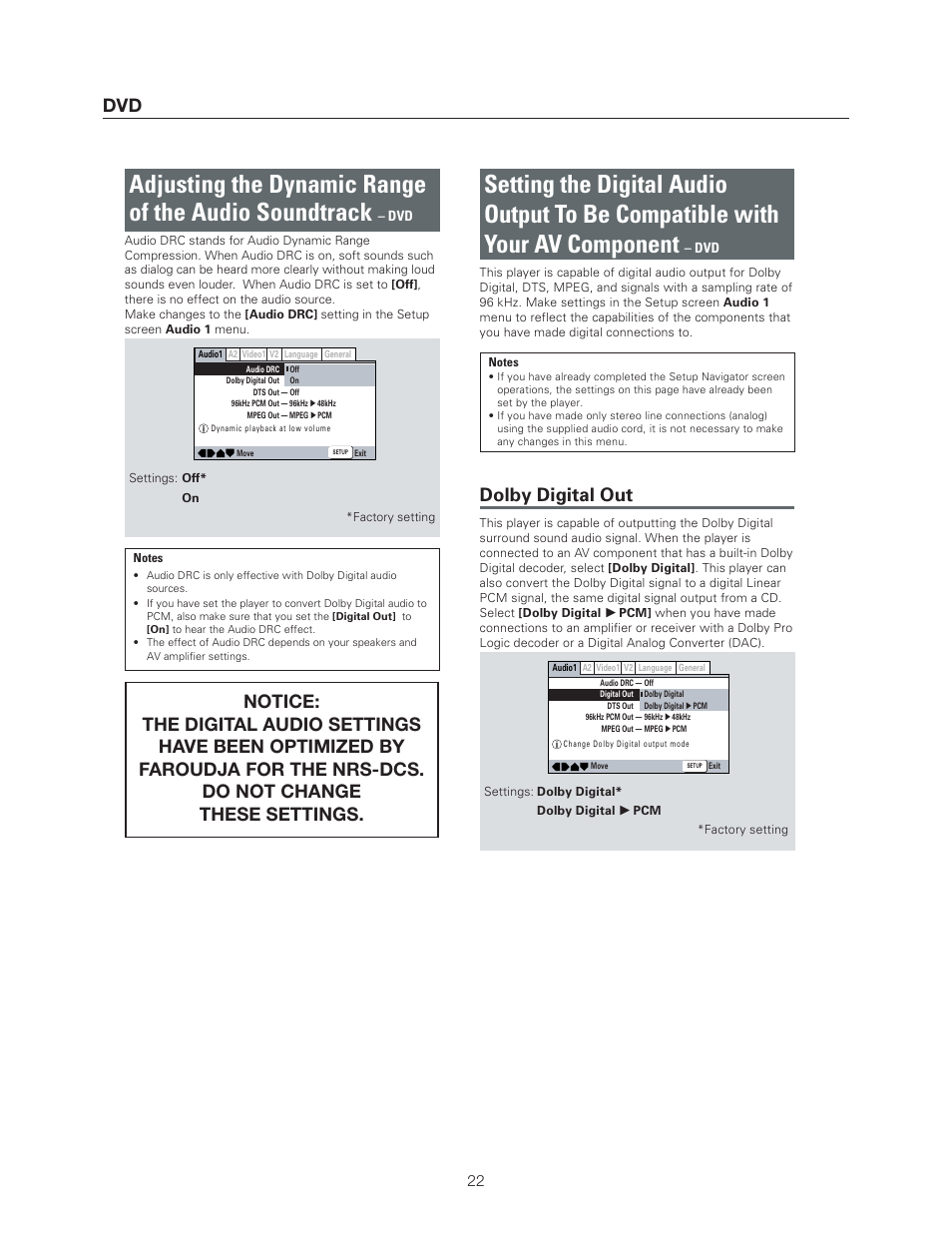 Dolby digital out | Meridian Audio DVP1500 User Manual | Page 26 / 52