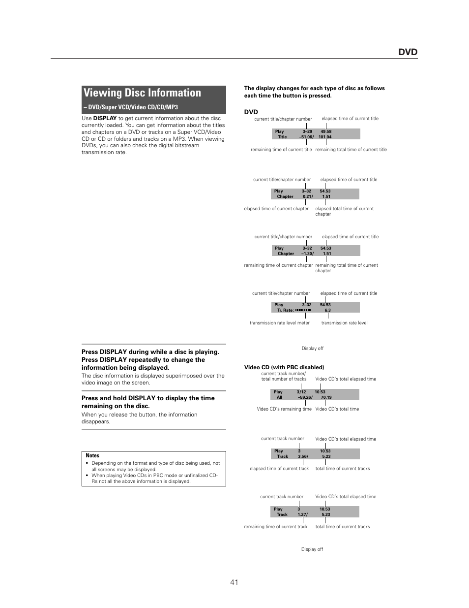 Viewing disc information | Meridian Audio DVP1500 User Manual | Page 45 / 52