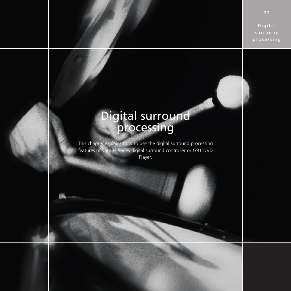 Digital surround processing, Digital surround controller, On off | Display | Meridian Audio Stereo System User Manual | Page 42 / 50
