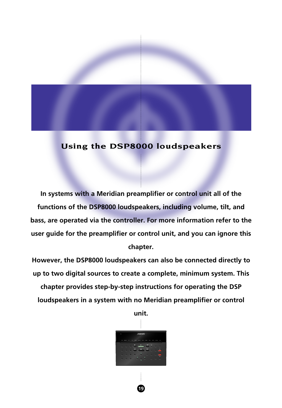 Using the dsp8000 loudspeakers | Meridian Audio 8000 User Manual | Page 24 / 45