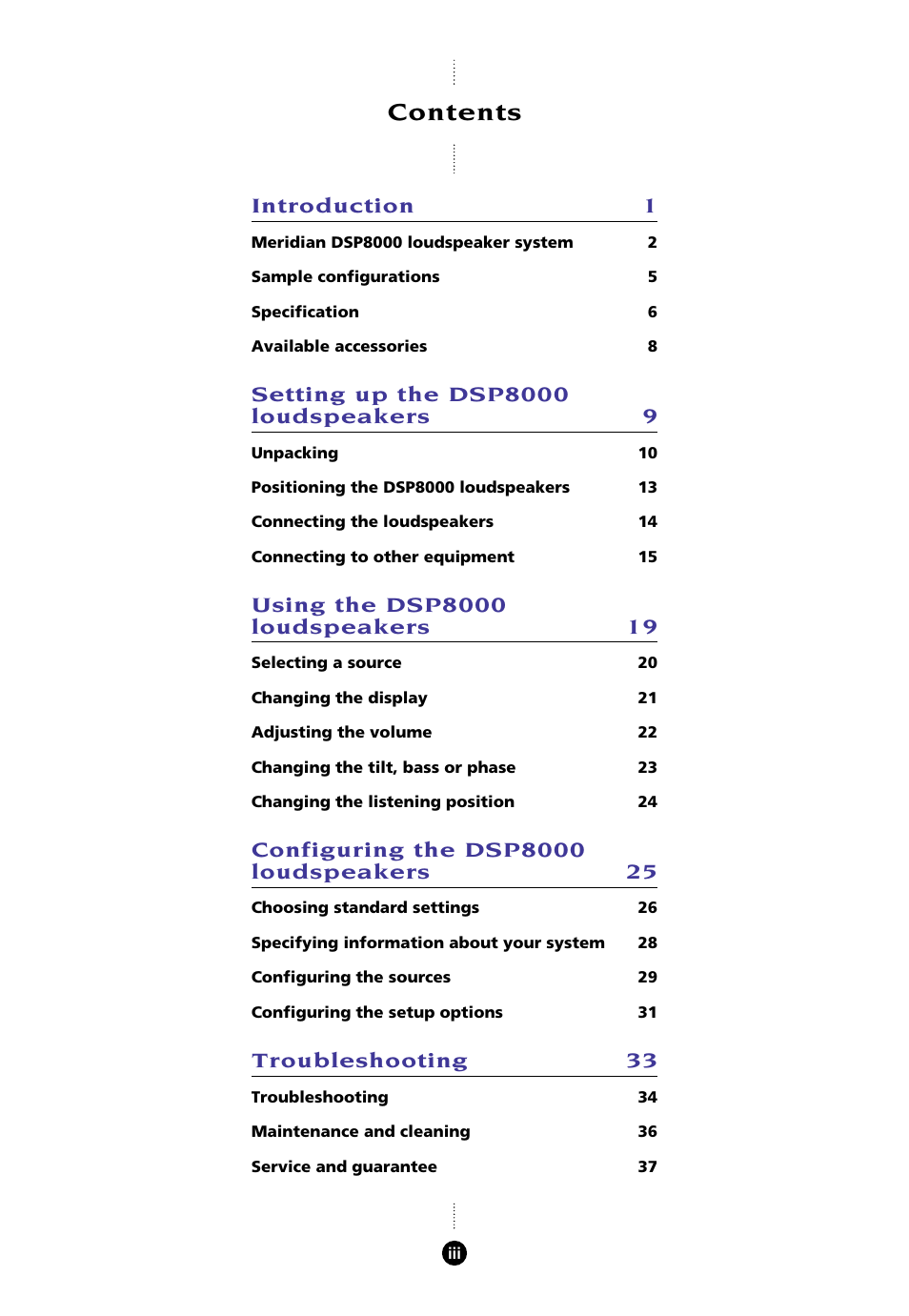 Meridian Audio 8000 User Manual | Page 4 / 45