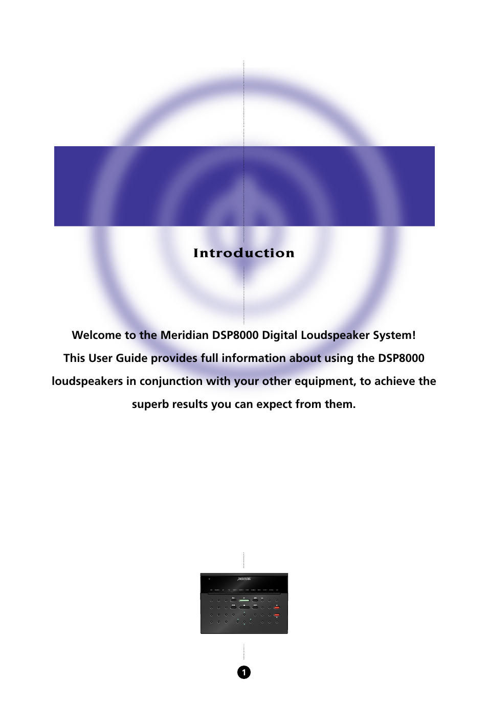 Introduction | Meridian Audio 8000 User Manual | Page 6 / 45