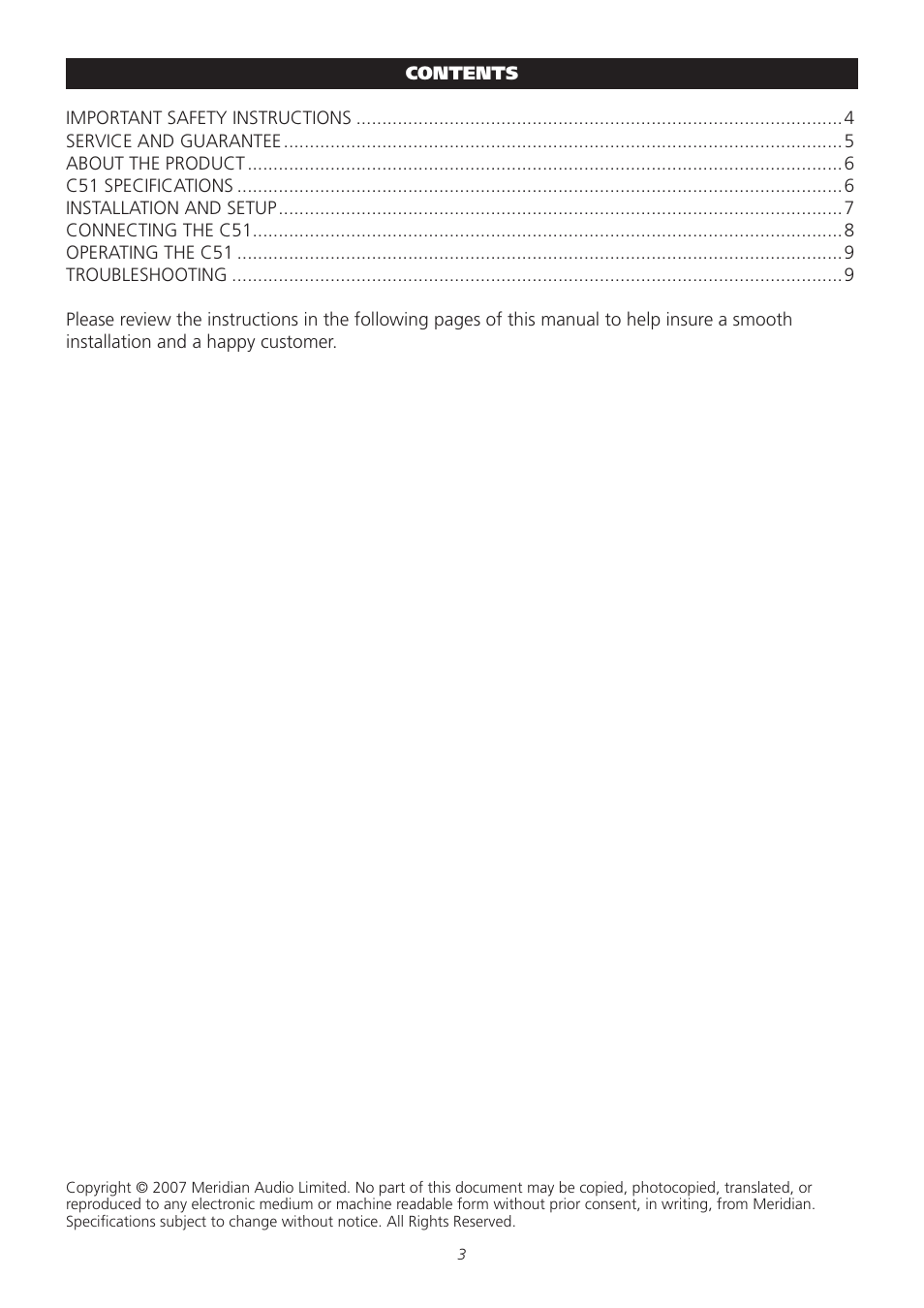 Meridian Audio C51 User Manual | Page 3 / 10