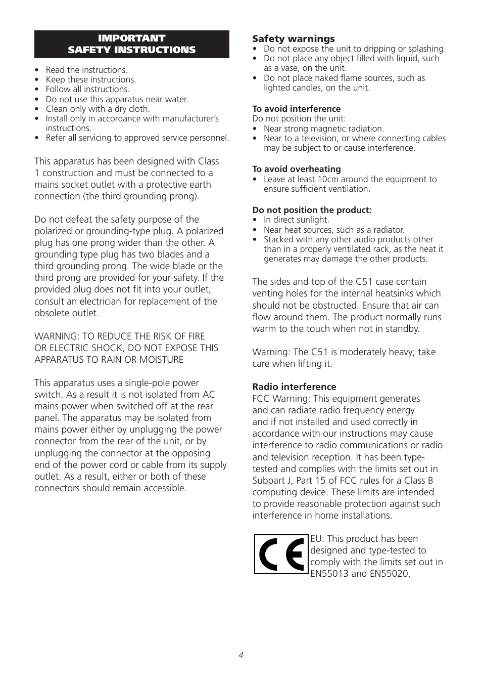 Meridian Audio C51 User Manual | Page 4 / 10