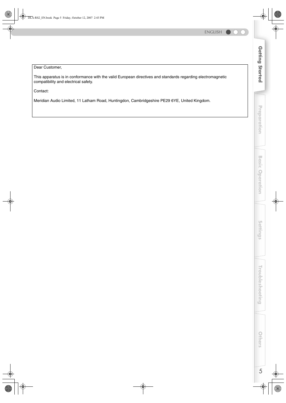 Meridian Audio MF-10 User Manual | Page 5 / 55