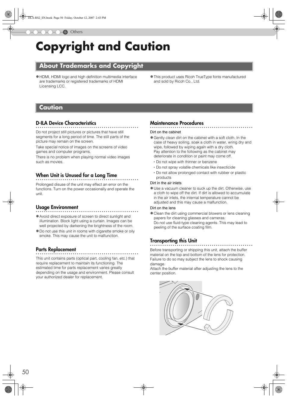 Copyright and caution, About trademarks and copyright, Caution | About trademarks and copyright caution | Meridian Audio MF-10 User Manual | Page 50 / 55