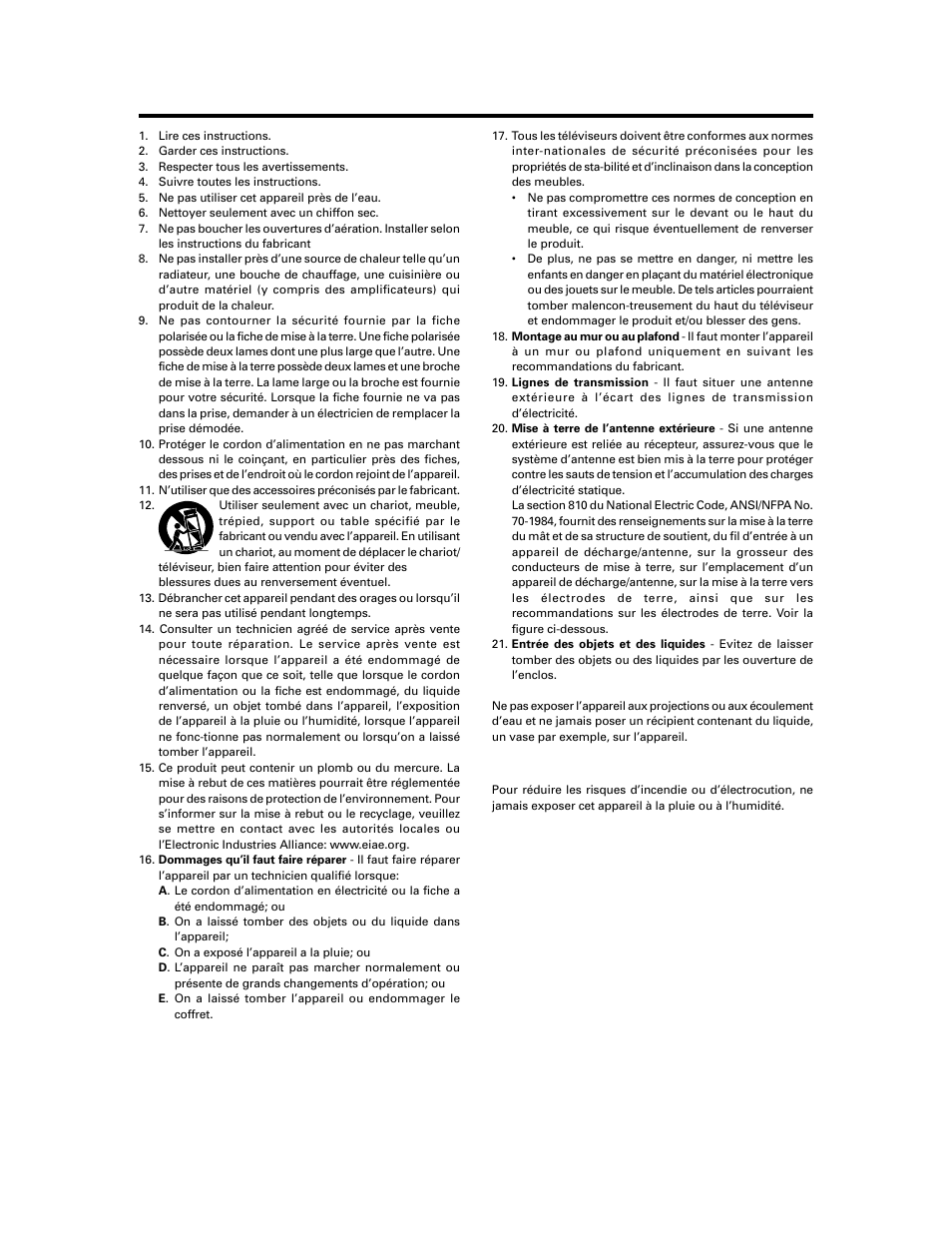 Avertissment | Meridian Audio FPP-50HD20 User Manual | Page 3 / 8