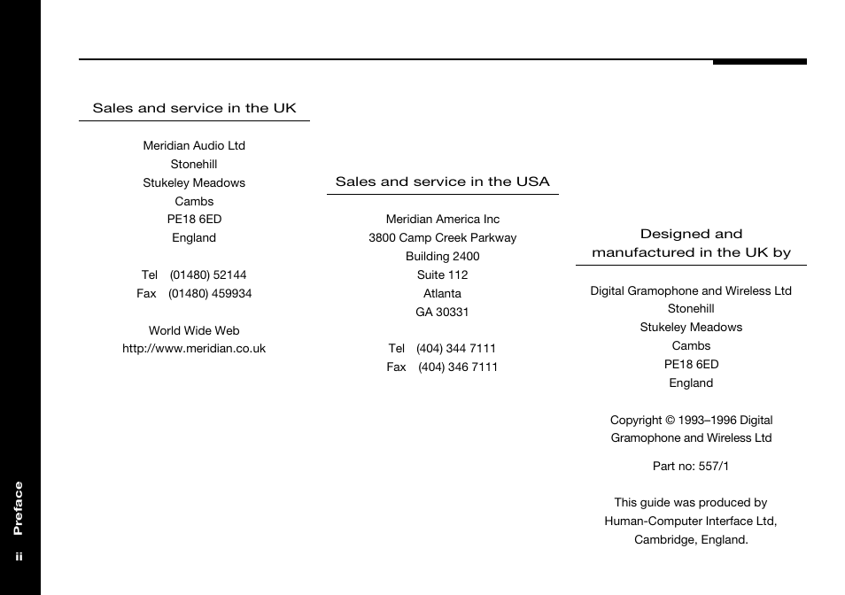 Meridian Audio 557 User Manual | Page 2 / 22