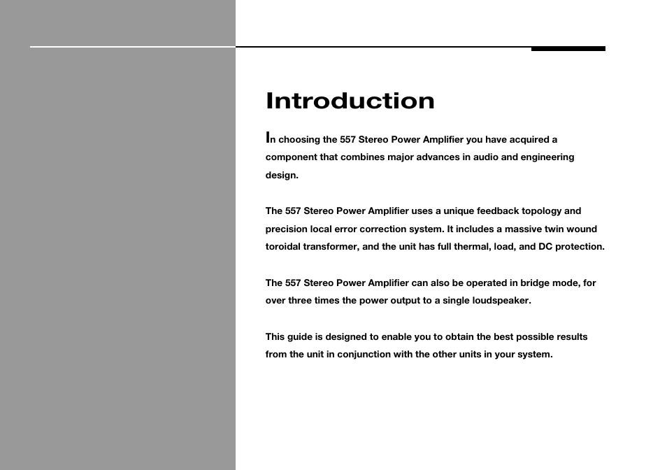 Introduction | Meridian Audio 557 User Manual | Page 5 / 22