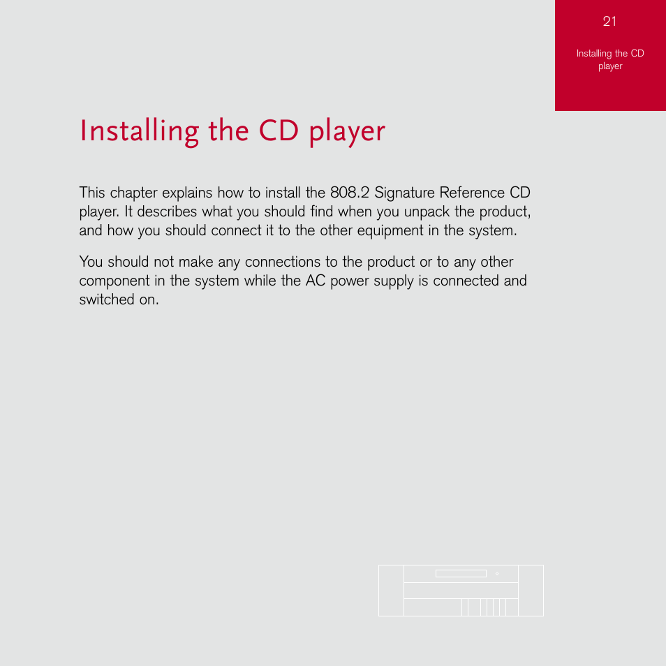 Installing the cd player | Meridian Audio 808.2 User Manual | Page 25 / 38