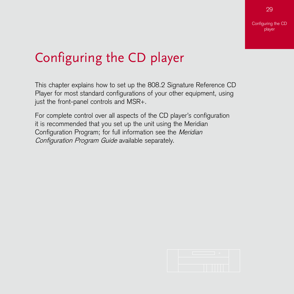 Configuring the cd player | Meridian Audio 808.2 User Manual | Page 33 / 38