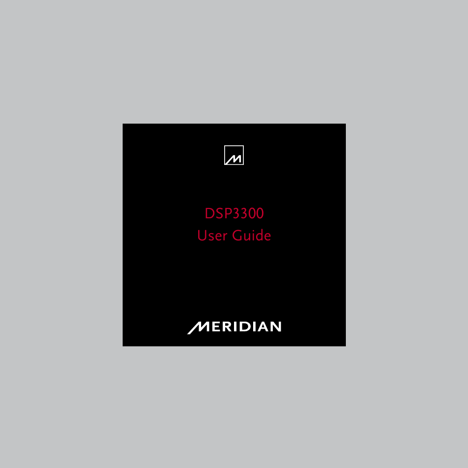 Meridian Audio DSP3300 User Manual | 8 pages