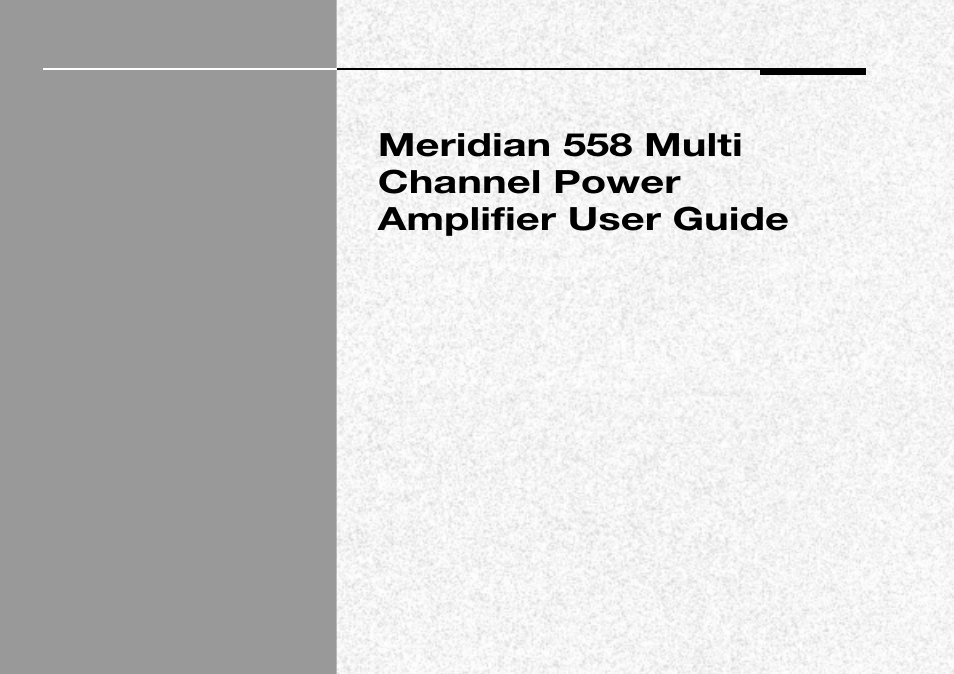 Meridian Audio 558 User Manual | Page 2 / 25