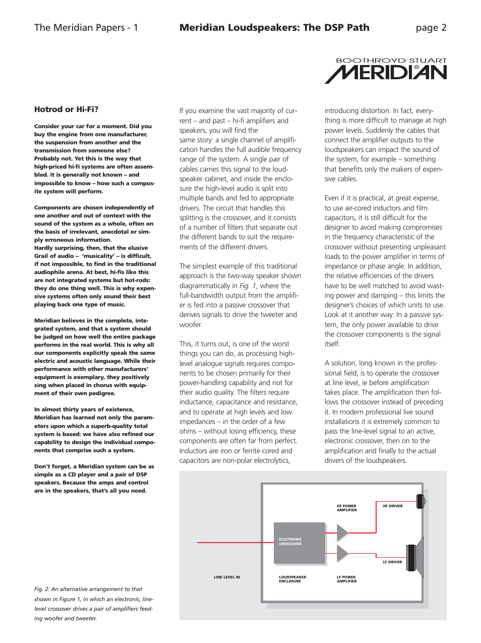 Hotrod or hi-fi | Meridian Audio Speaker User Manual | Page 2 / 10