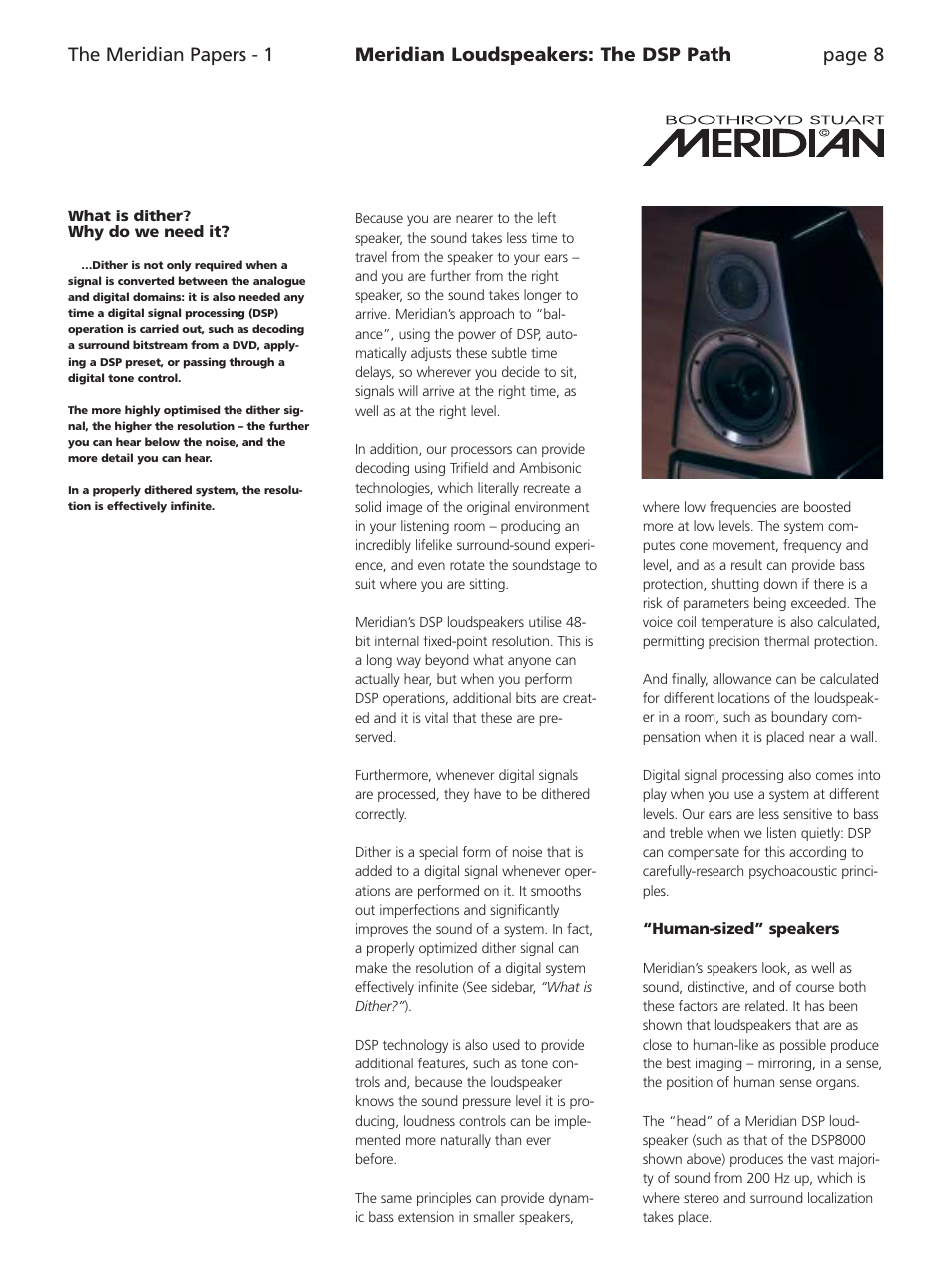 Meridian Audio Speaker User Manual | Page 8 / 10
