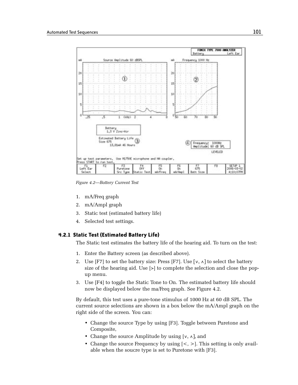 1 static test (estimated battery life) | Frye FONIX 7000 User Manual | Page 109 / 216