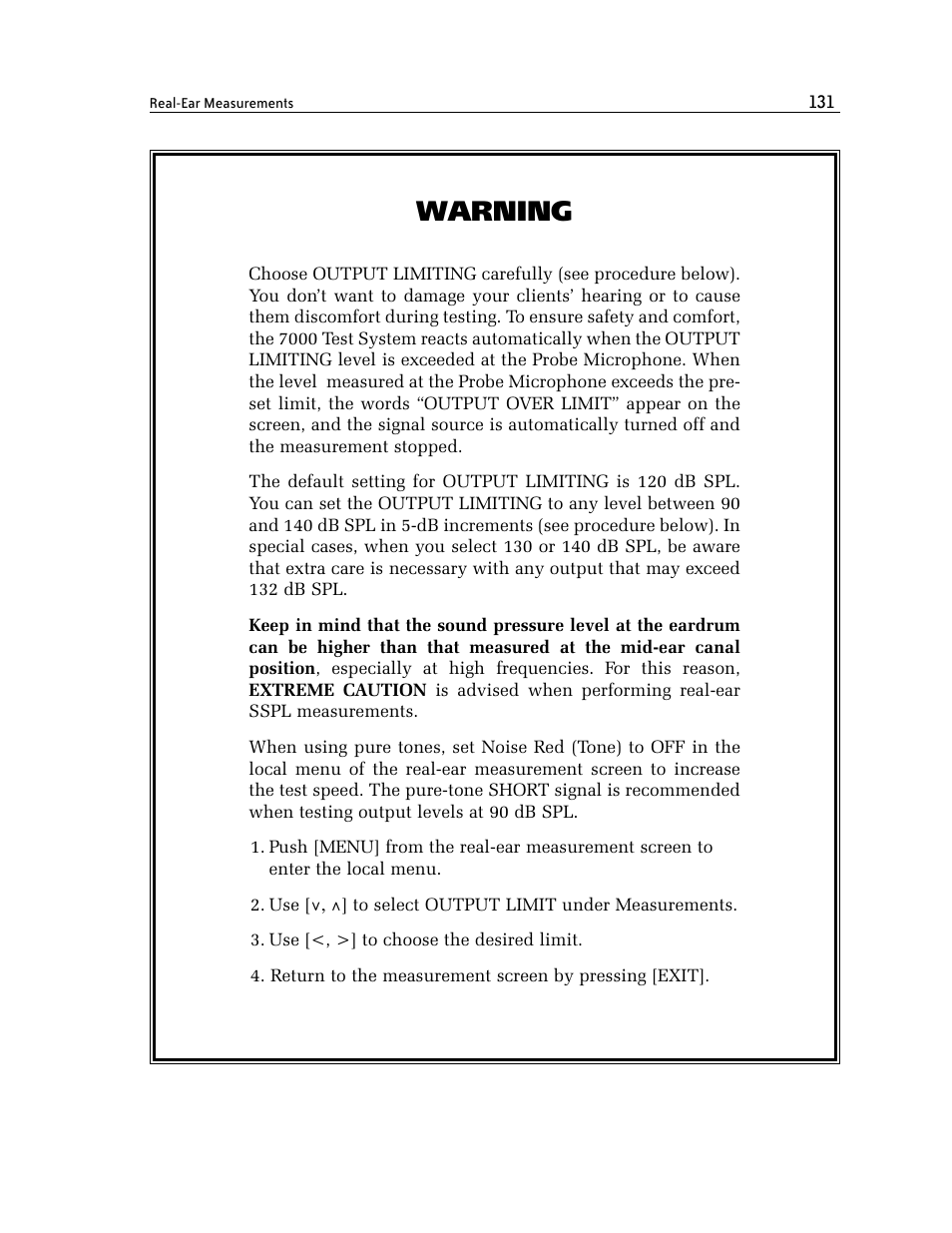 Warning | Frye FONIX 7000 User Manual | Page 139 / 216