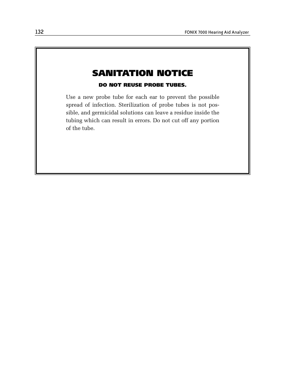 Sanitation notice | Frye FONIX 7000 User Manual | Page 140 / 216