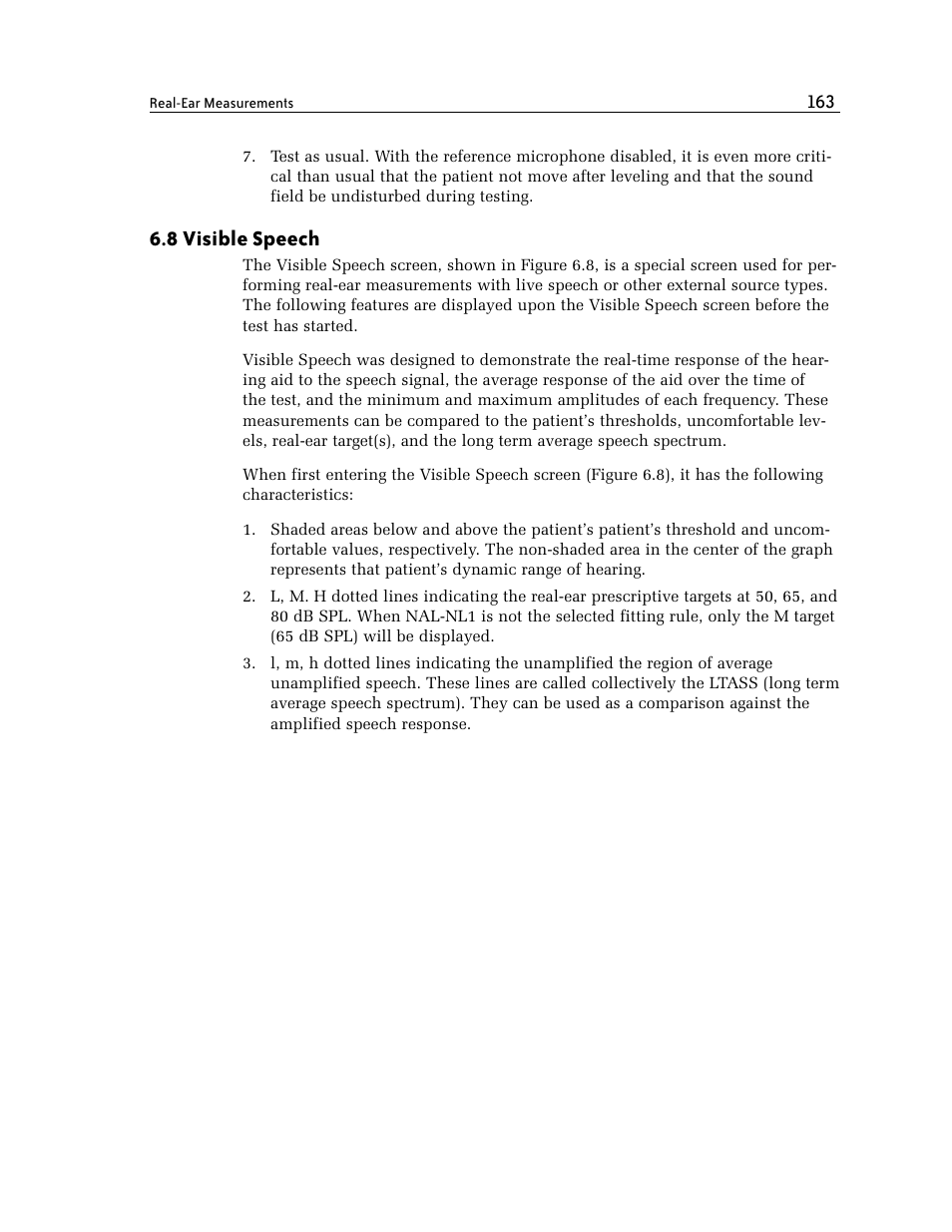8 visible speech | Frye FONIX 7000 User Manual | Page 171 / 216