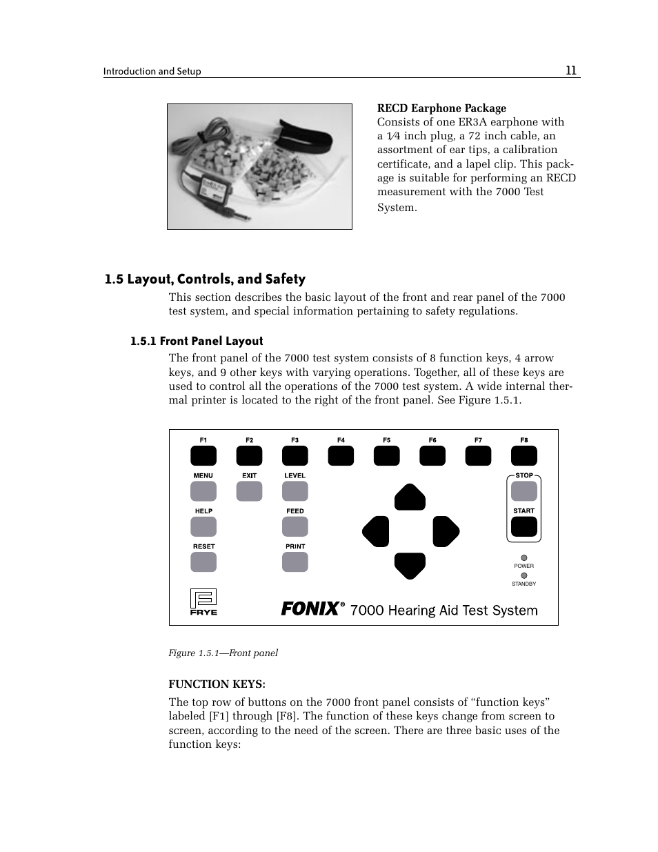 5 layout, controls, and safety, 1 front panel layout | Frye FONIX 7000 User Manual | Page 19 / 216