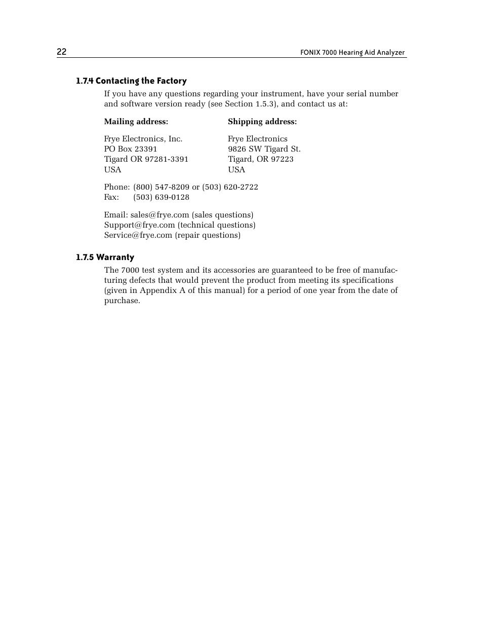 Frye FONIX 7000 User Manual | Page 30 / 216